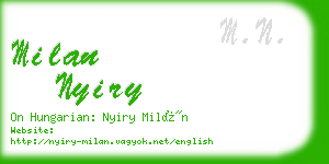 milan nyiry business card